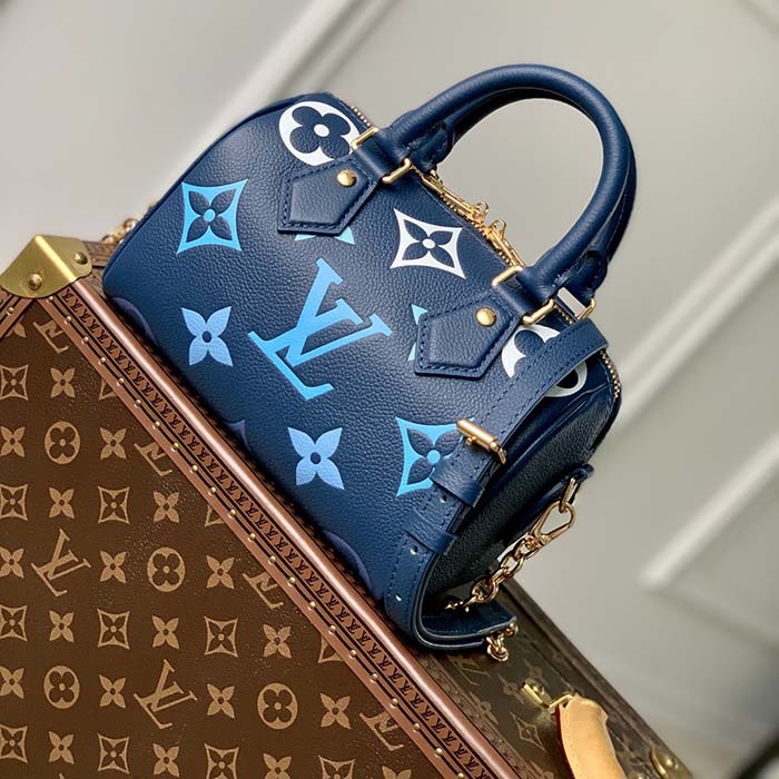 Louis Vuitton LV Women Seedy Bandoulière 20 Dégradé Blue Embossed Supple Cowhide Leather