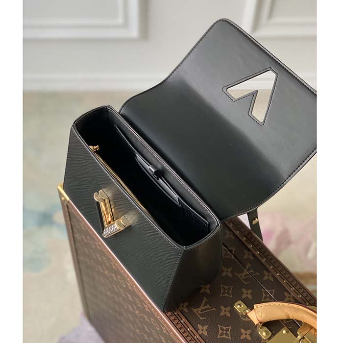 Louis Vuitton LV Women Twist MM Handbag Black Epi Grained Cowhide