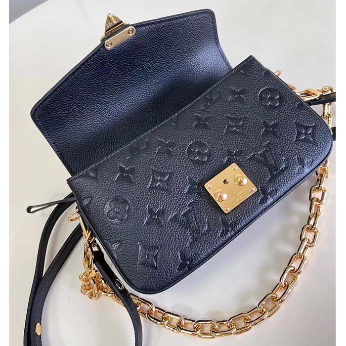 Louis Vuitton LV Women Pochette Métis East West Bag Black Grained Cowhide Leather