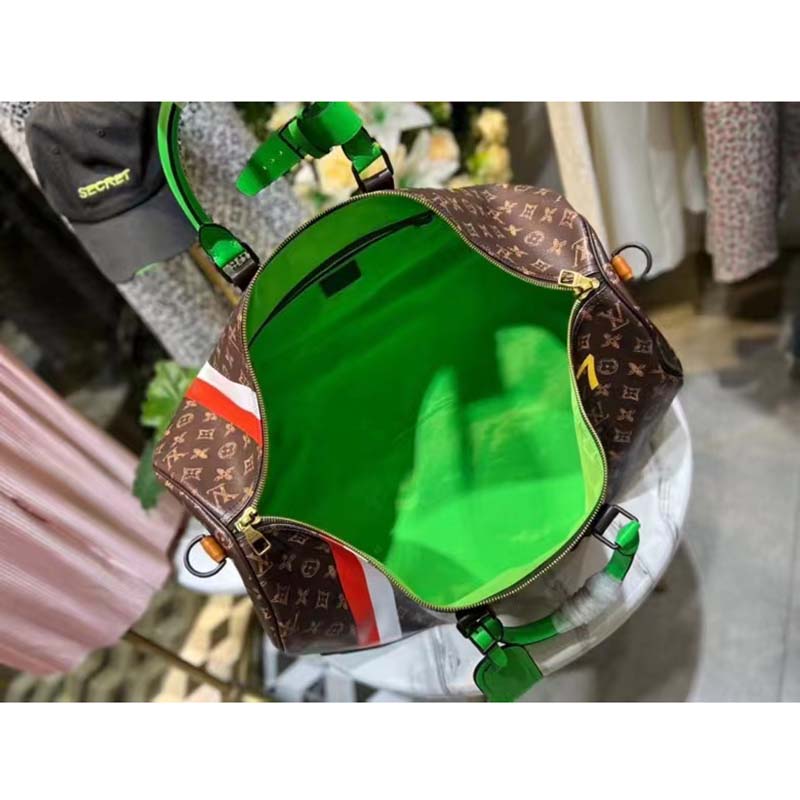 Louis Vuitton LV Unisex Keepall 55 Monogram Coated Canvas Cowhide Leather