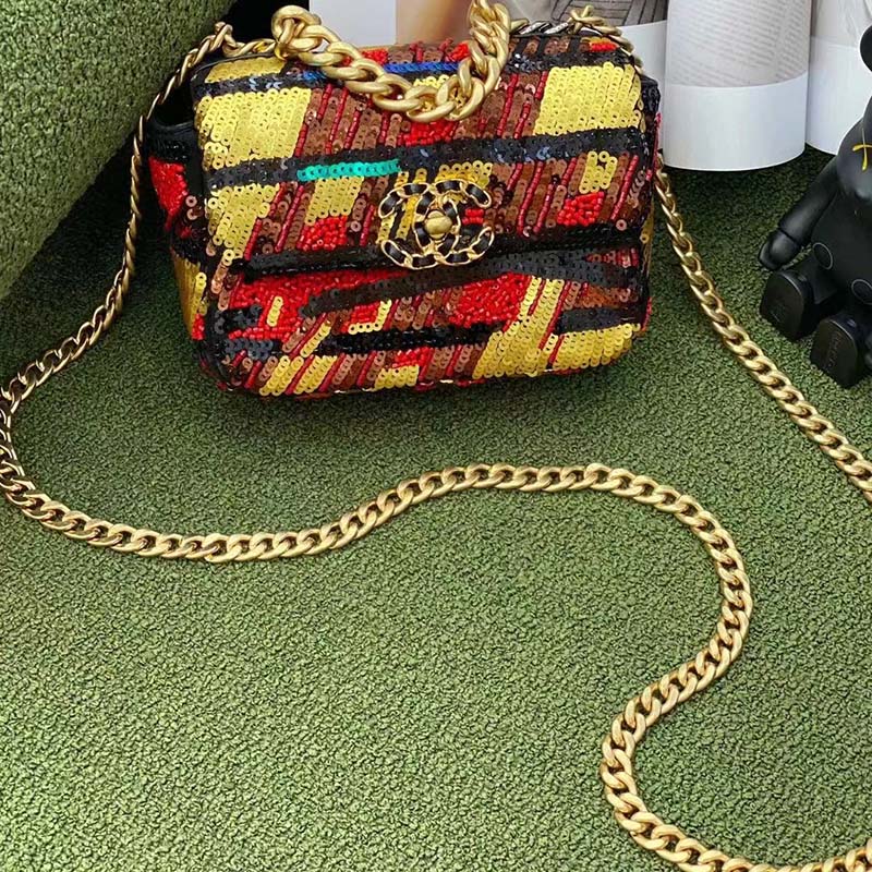 Chanel Women CC Only 1 Bag Set Of 4 Minis Bags Lambskin Sequins Glass Pearls