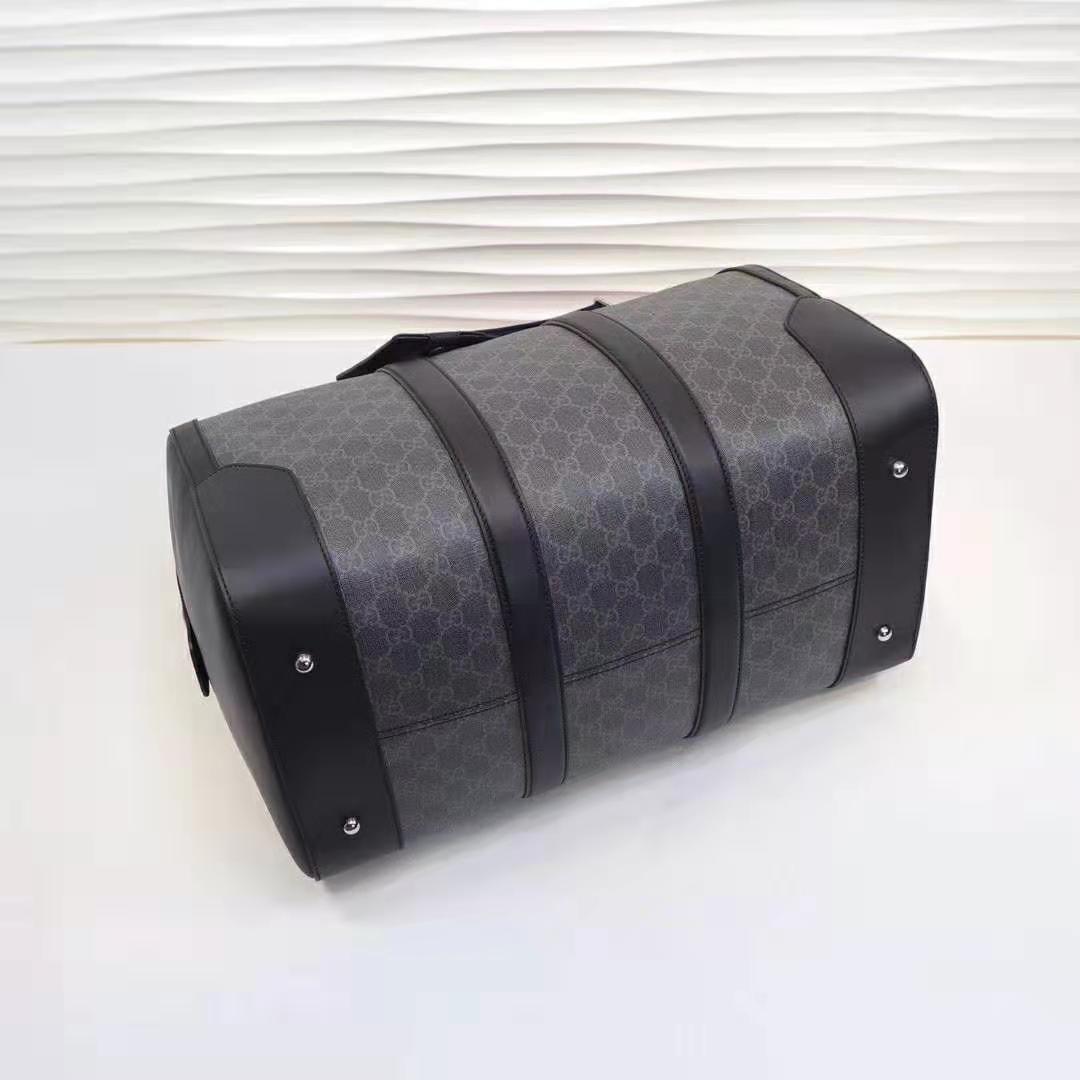 Gucci GG Men GG Black Carry-On Duffle in Black/Grey Soft GG Supreme