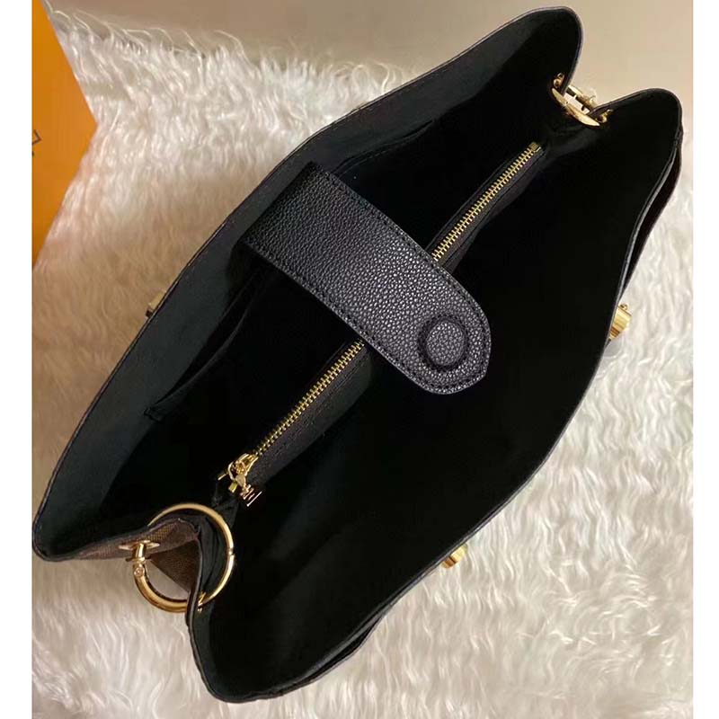 Louis Vuitton LV Unisex Riverside Tote Black Brown Damier Ebene Coated Canvas