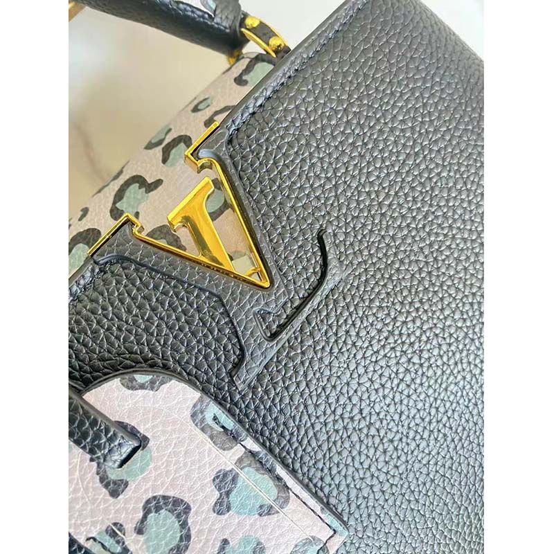Louis Vuitton LV Women Capucines BB Handbag Black Taurillon Leather