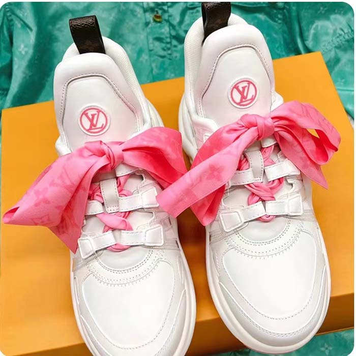 Louis Vuitton Women LV Archlight Sneaker Pink Mix Materials Monogram Ribbon Laces