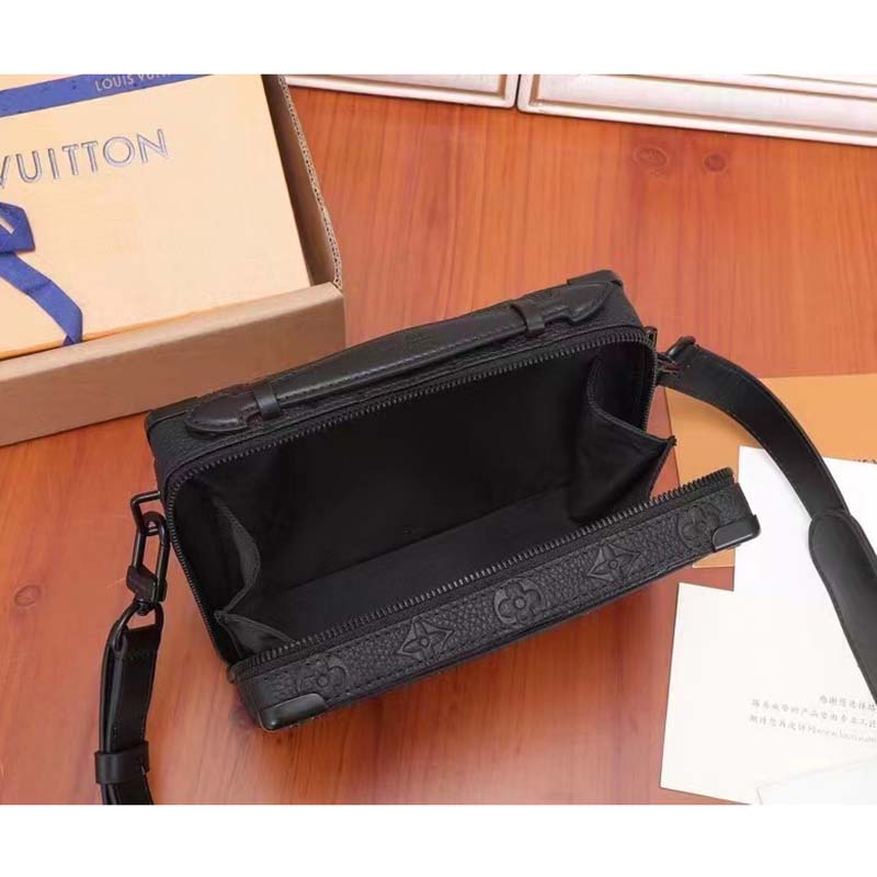 Louis Vuitton LV Unisex Handle Soft Trunk Black Taurillon Monogram Calf Leather