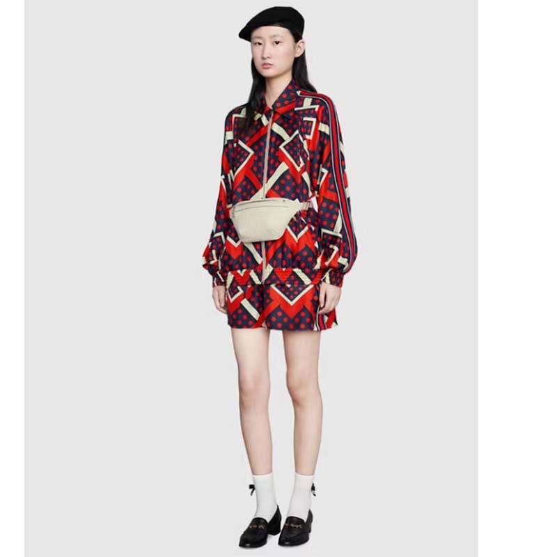 Gucci Unisex GG Embossed Belt Bag White Tonal Leather