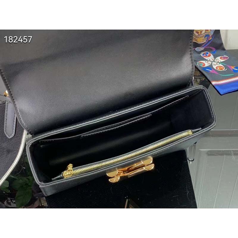 Louis Vuitton LV Women Twist MM Lemon Handbag Black Epi Grained Cowhide