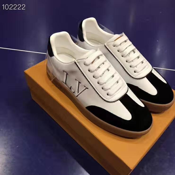 Louis Vuitton LV Women LV Frontrow Sneaker in Calf Leather and Suede Calf Leather-Black