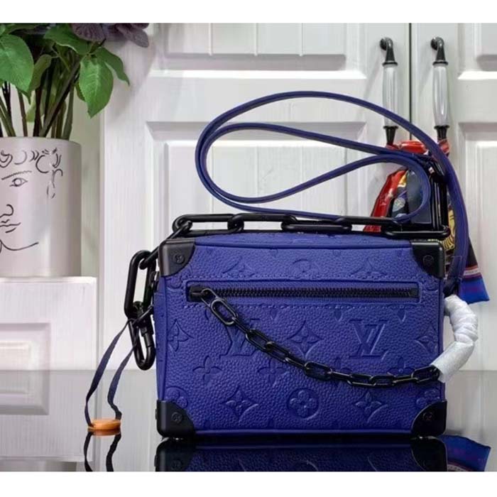 Louis Vuitton Unisex Mini Soft Trunk Racing Blue Embossed Taurillon Monogram Cowhide Leather