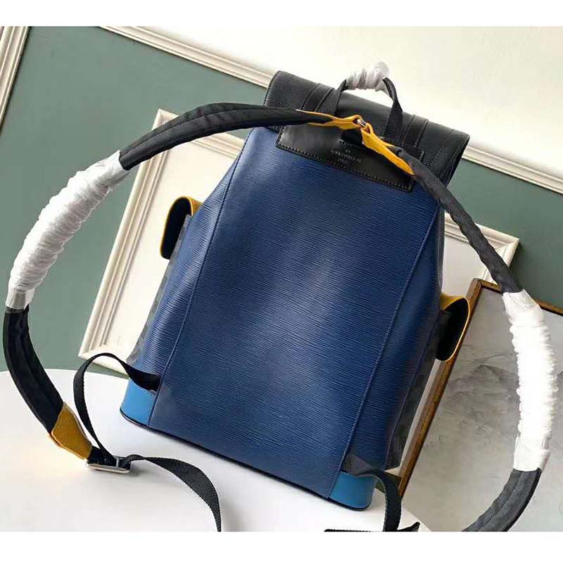 Louis Vuitton LV Unisex Christopher Backpack PM in Cowhide Leather-Navy