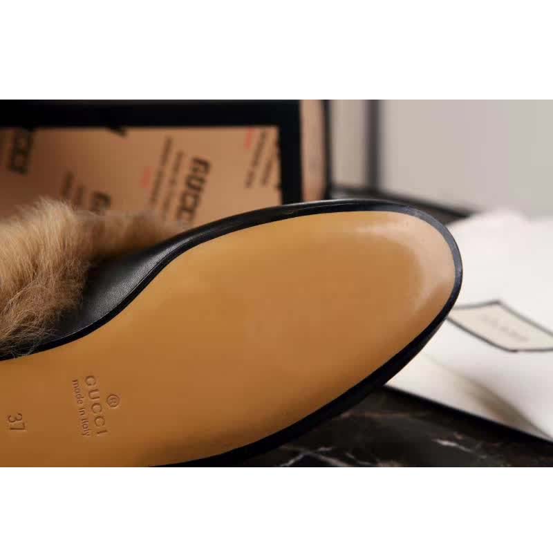 Gucci GG 2015 Re-Edition Women’s Princetown Black Metal-Free Tanned Leather Flat