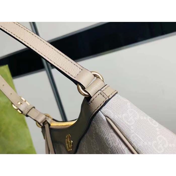 Gucci Women Ophidia Small Handbag Beige White GG Supreme Canvas Double G