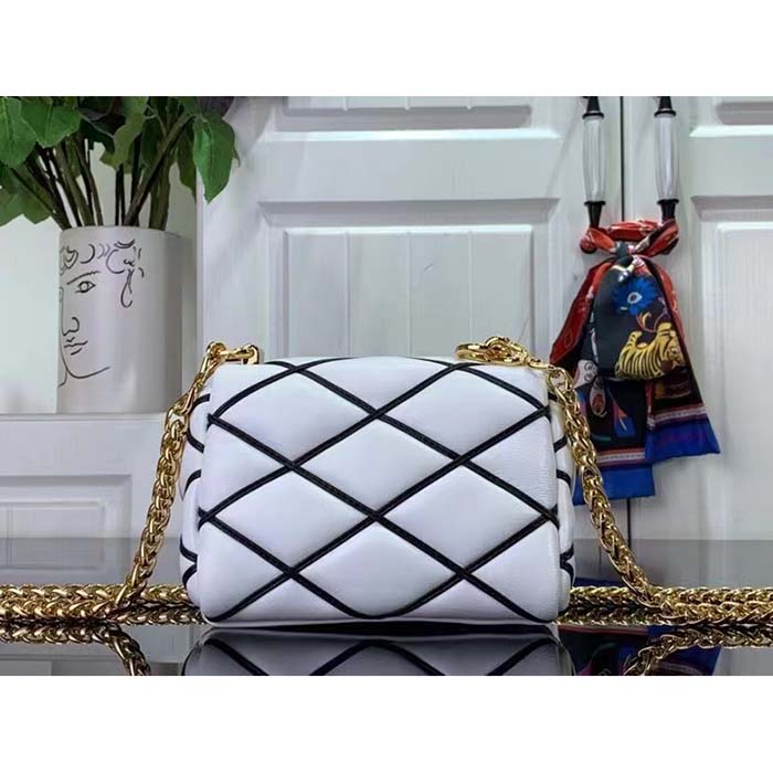 Louis Vuitton LV Women Pico GO-14 Black White Lambskin Cowhide Leather