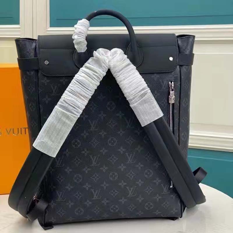 Louis Vuitton LV Unisex Steamer Backpack Black Monogram Eclipse Canvas