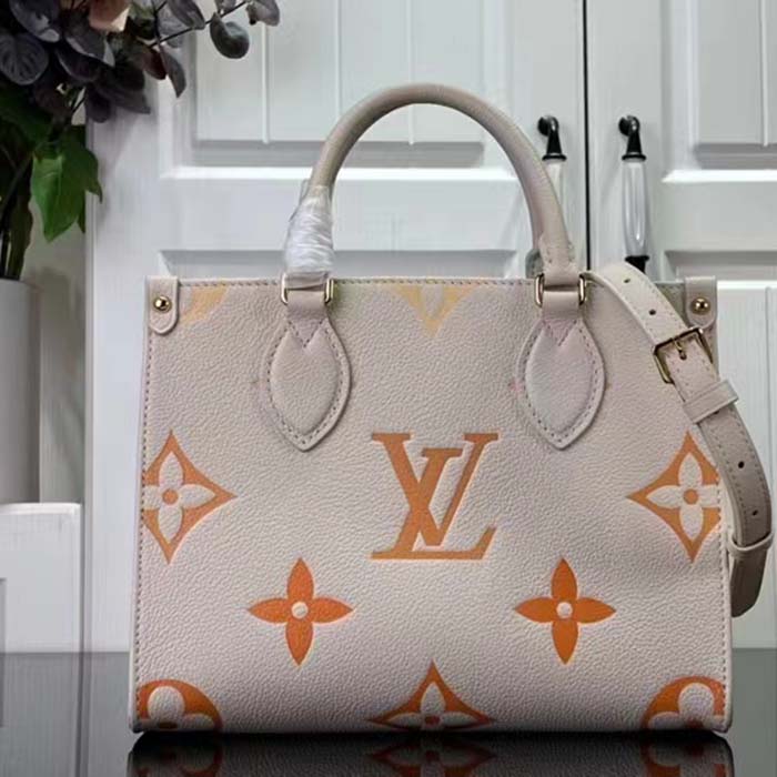 Louis Vuitton LV Women OnTheGo PM​ Neutral Gradient Monogram Empreinte Embossed Cowhide Leather