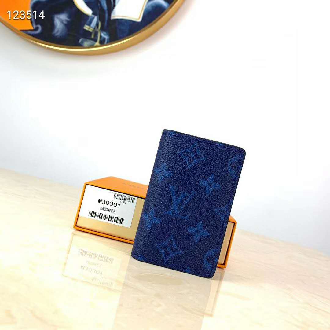 Louis Vuitton LV Unisex Pocket Organiser Taiga Leather Monogram Canvas