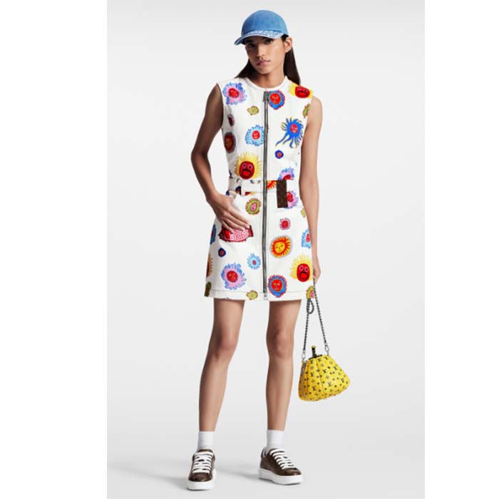 Louis Vuitton Women LV Time Out Sneaker Brown Printed Patent Monogram Canvas Flowers