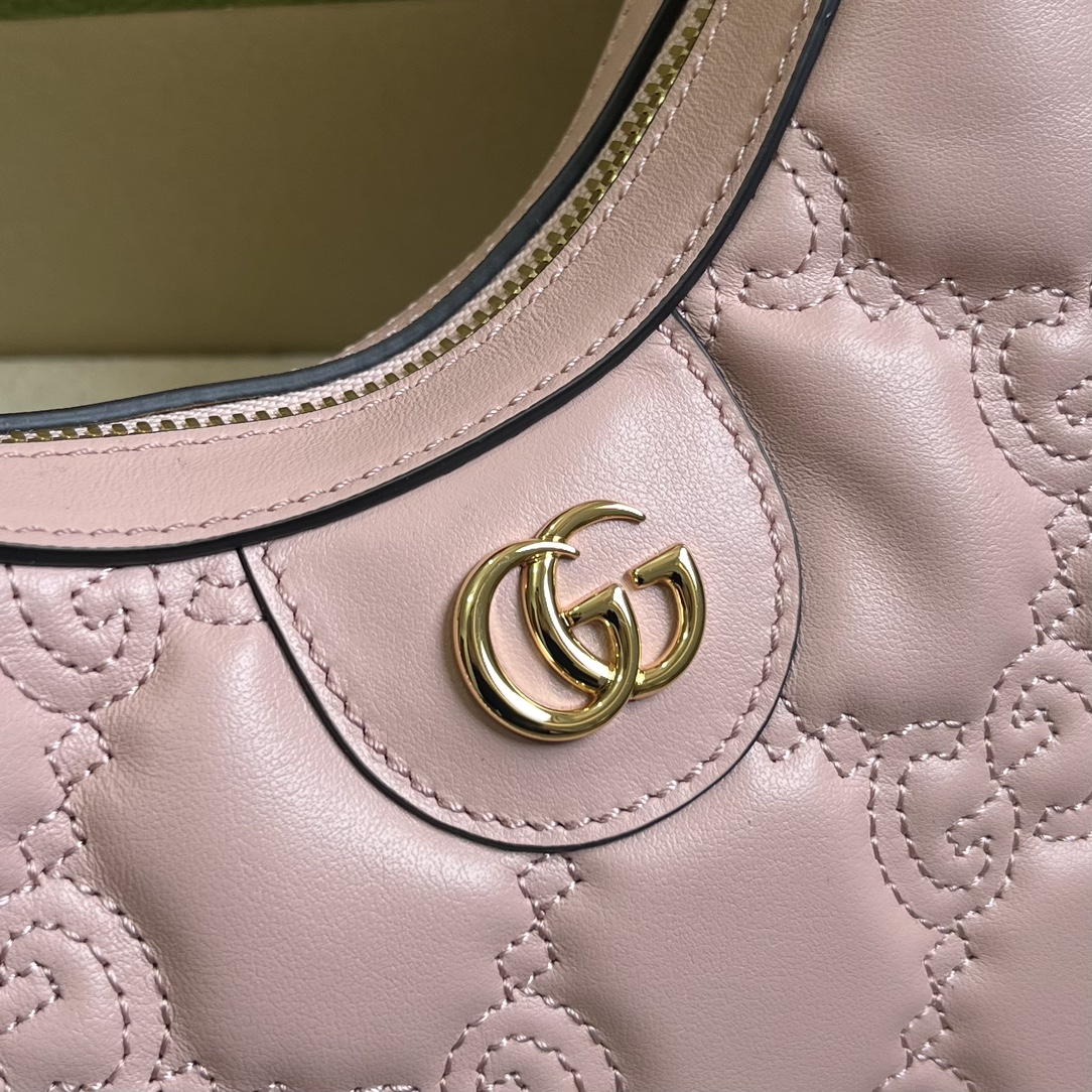 Gucci Women GG Matelassé Mini Bag Light Pink GG Matelassé Leather Double G