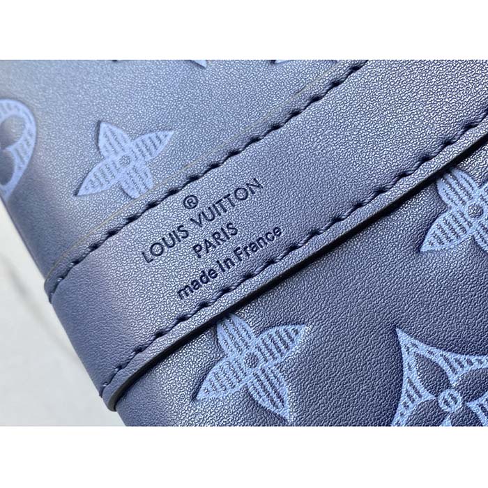 Louis Vuitton LV Unisex Keepall Bandoulière 50 Navy Blue Cabin Monogram Shadow Cowhide