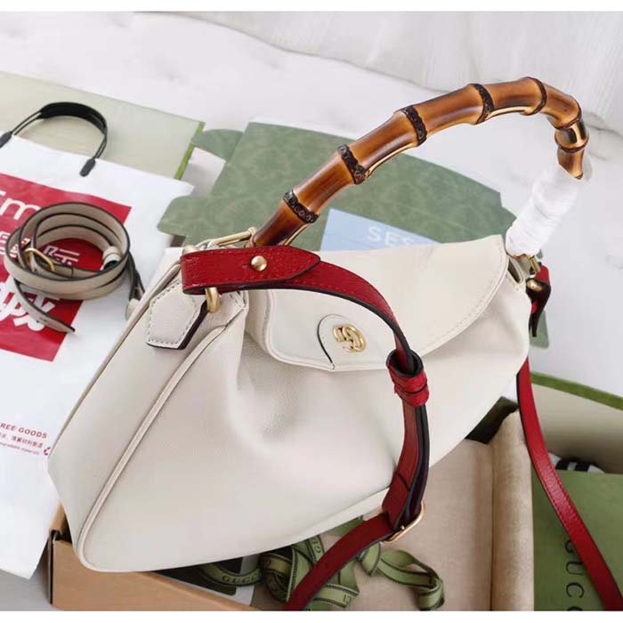 Gucci Unisex Diana Small Shoulder Bag White Leather Double G