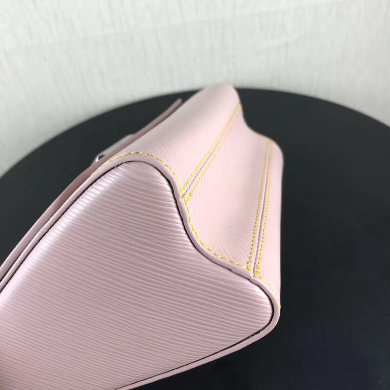 Louis Vuitton LV Women Twist MM Handbag Galet Gray Epi Grained Cowhide Leather