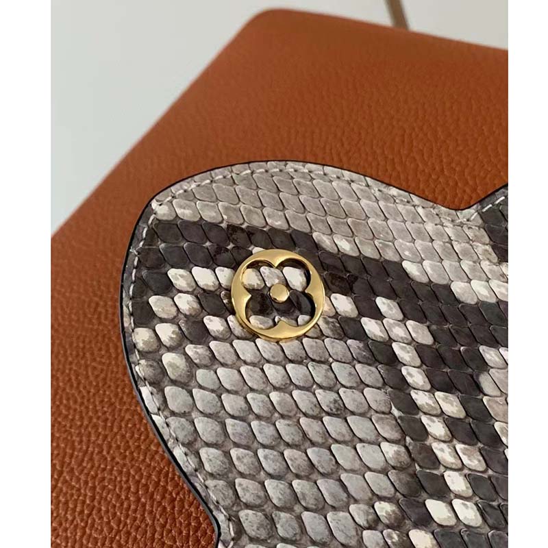 Louis Vuitton LV Women Capucines BB Handbag Brown Python Taurillon Leather