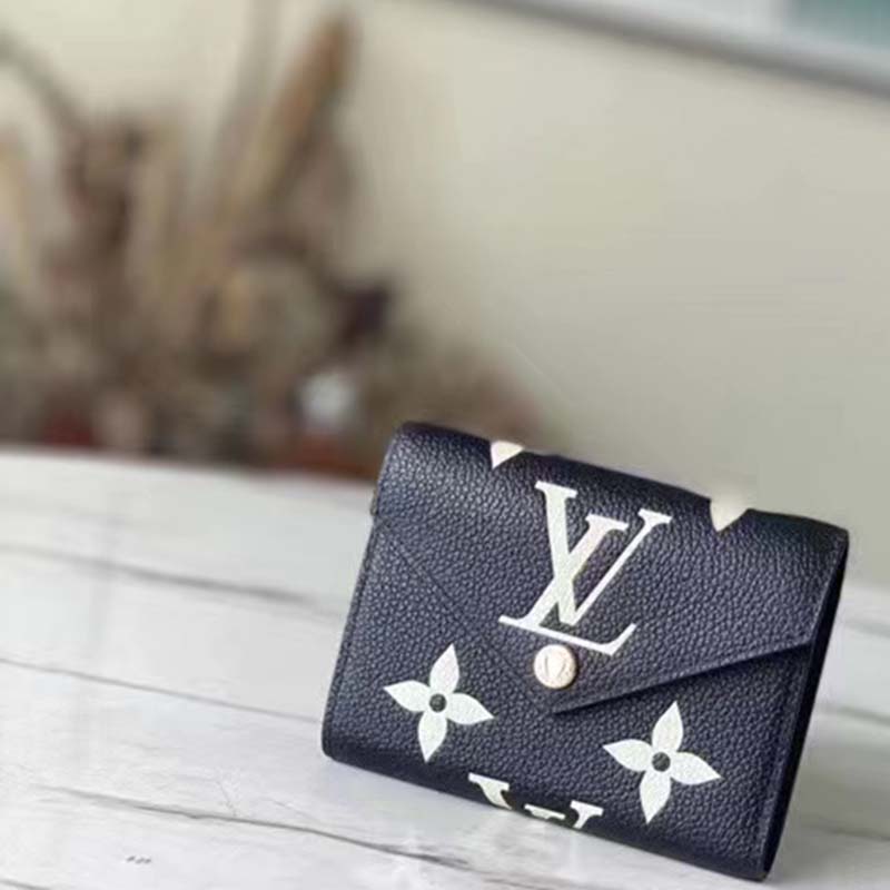 Louis Vuitton LV Unisex Victorine Wallet Black Monogram Empreinte Embossed Supple Grained Cowhide