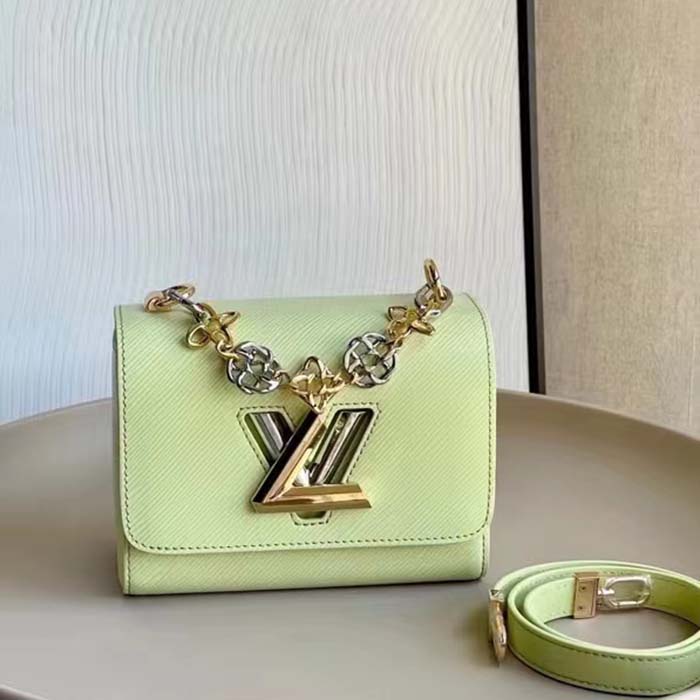 Louis Vuitton LV Women Twist PM Vert Noto Green Epi Grained Leather Cowhide Lock