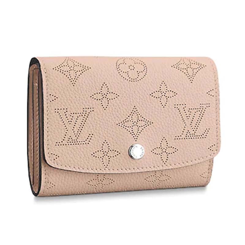 Louis Vuitton LV Women Iris Compact Wallet Mahina Perforated Calf Leather