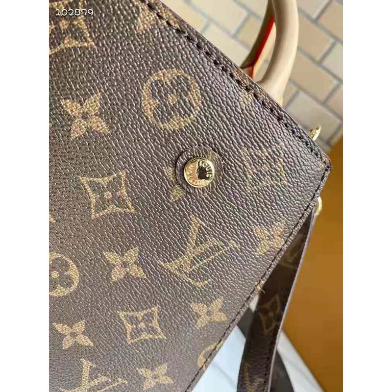 Louis Vuitton Women Montaigne BB Handbag Monogram Canvas Natural Cowhide Leather