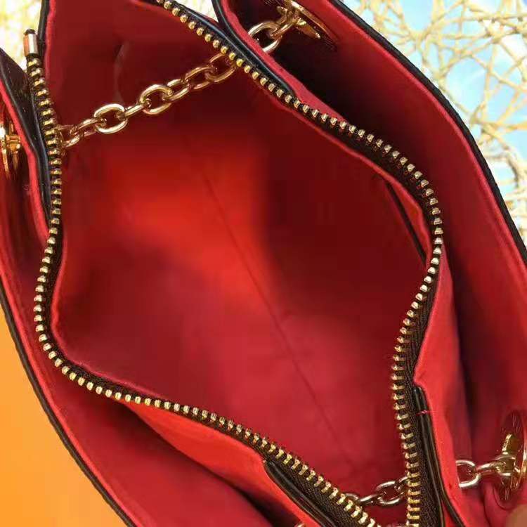 Louis Vuitton LV Women Surene BB Handbag in Monogram Canvas and Grained Calf Leather-Red