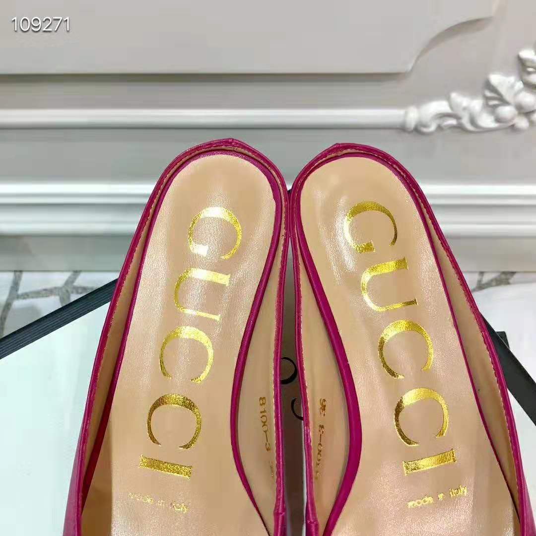 Gucci Women Zumi Leather Slide 4.6 cm Height-Rose