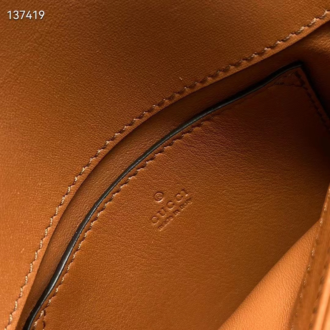 Gucci Women GG Blondie Shoulder Bag Cuir Leather Round Interlocking G