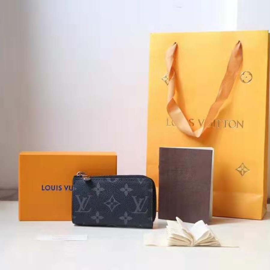 Louis Vuitton LV Unisex Coin Purse in Masculine Monogram Eclipse-Black