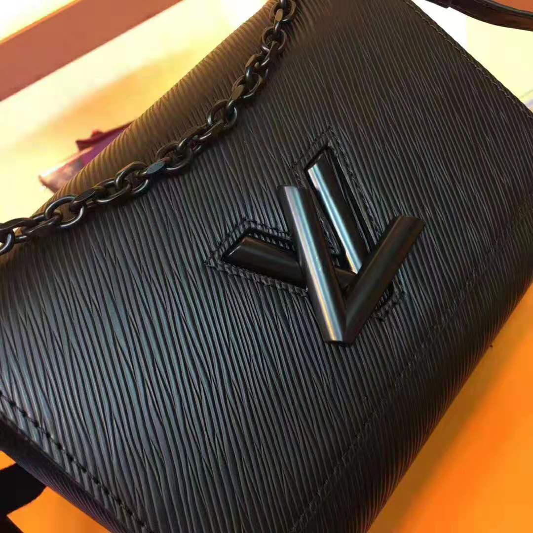 Louis Vuitton LV Women Twist PM Chain Bag in Grained Epi Leather-Black