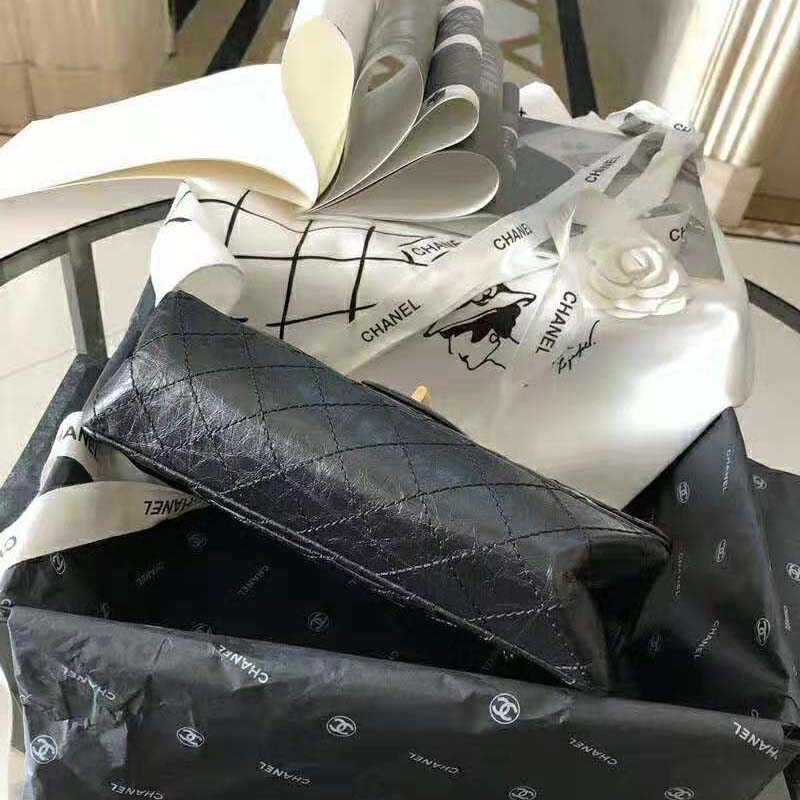 Chanel Women 2.55 Handbag in Aged Calfskin Leather-Black