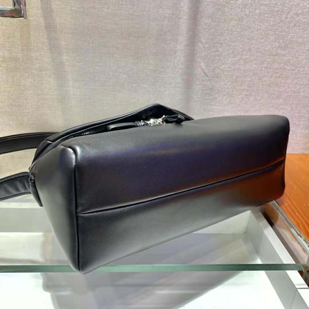 Prada Women Padded Nappa Leather Prada Signaux Bag-Black