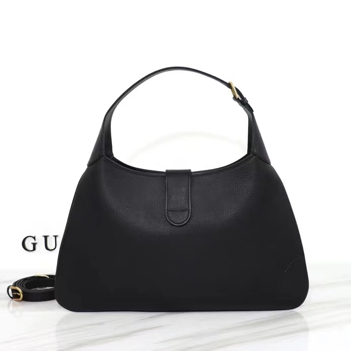 Gucci Women GG Aphrodite Large Shoulder Bag Black Soft Leather