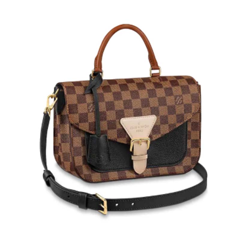 Louis Vuitton LV Women Beaumarchais Flap Bag in Damier Ebene Coated Canvas