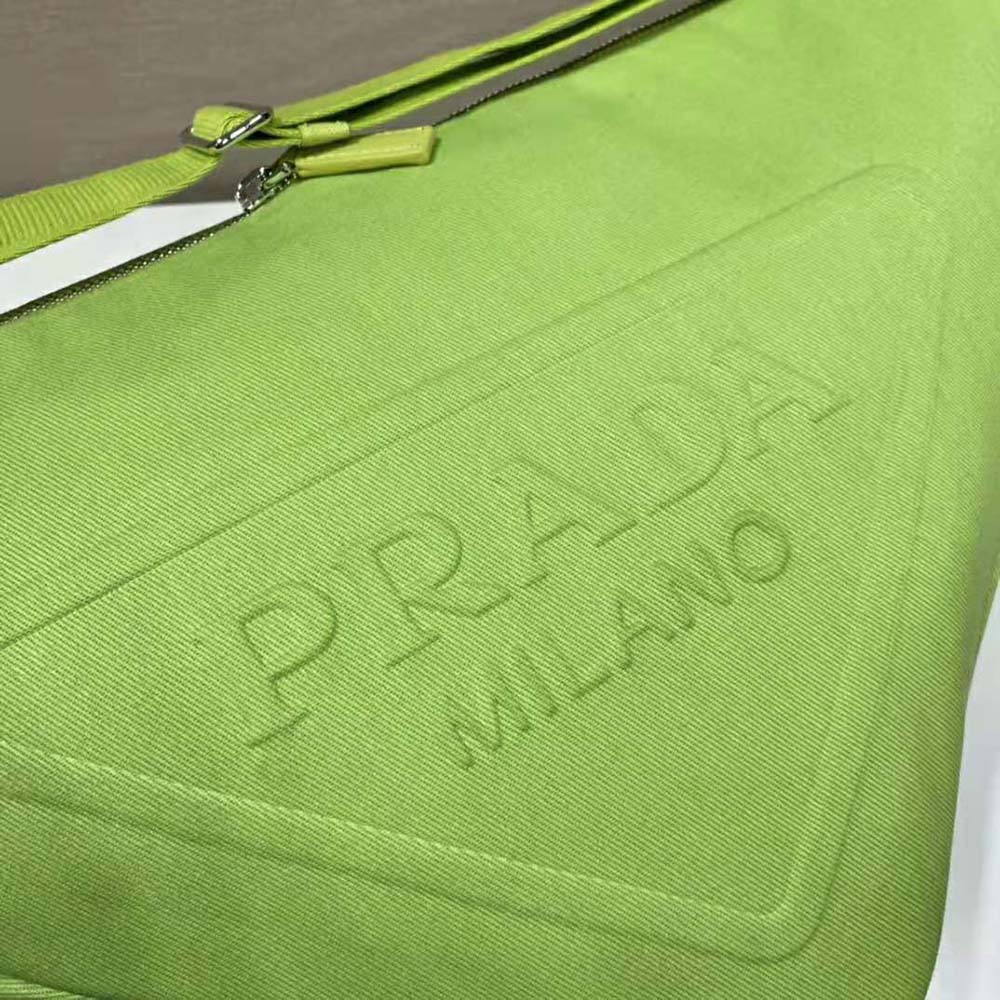 Prada Women Canvas Prada Triangle Bag-Lime