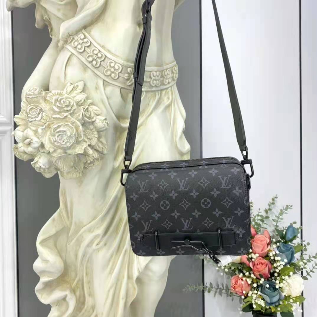 Louis Vuitton LV Women Steamer Messenger Monogram Eclipse Coated Canvas