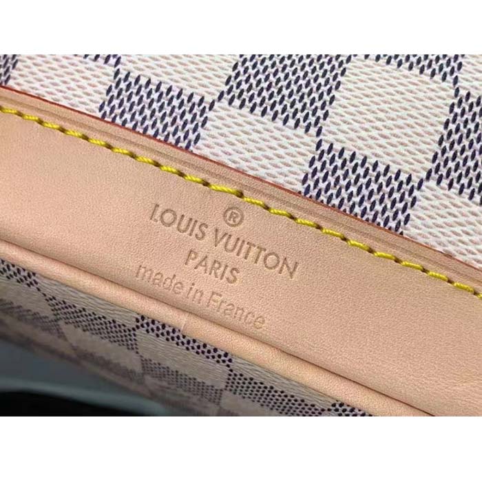 Louis Vuitton LV Women Nano Noé Bucket Bag Dragon Fruit Pink Damier Azur Coated Canvas