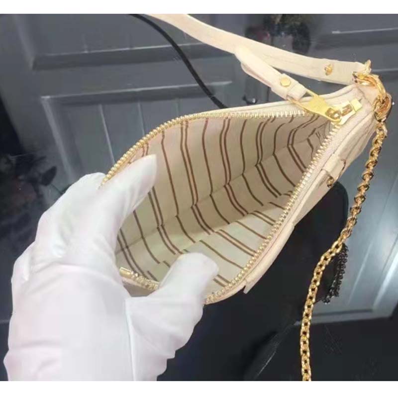 Louis Vuitton LV Women Easy Pouch On Strap White Monogram Supple Grained Cowhide