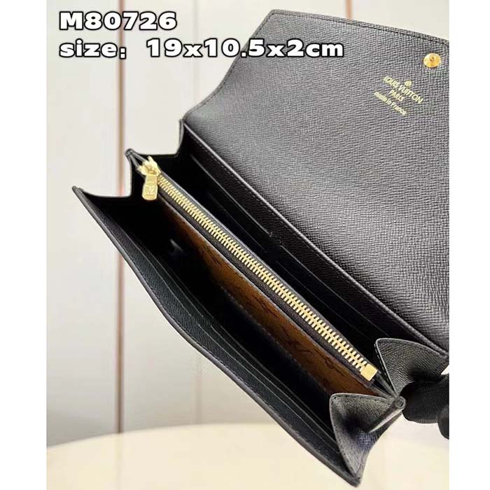 Louis Vuitton LV Unisex Sarah Wallet Monogram Reverse Coated Canvas Cowhide Leather