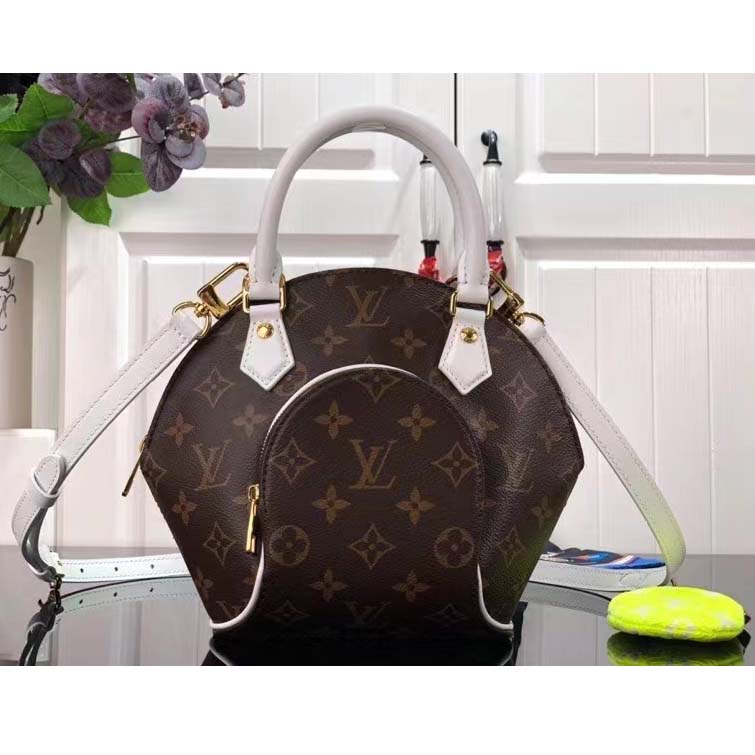 Louis Vuitton Women Ellipse BB Handbag Brown Monogram Coated Canvas Cowhide Leather
