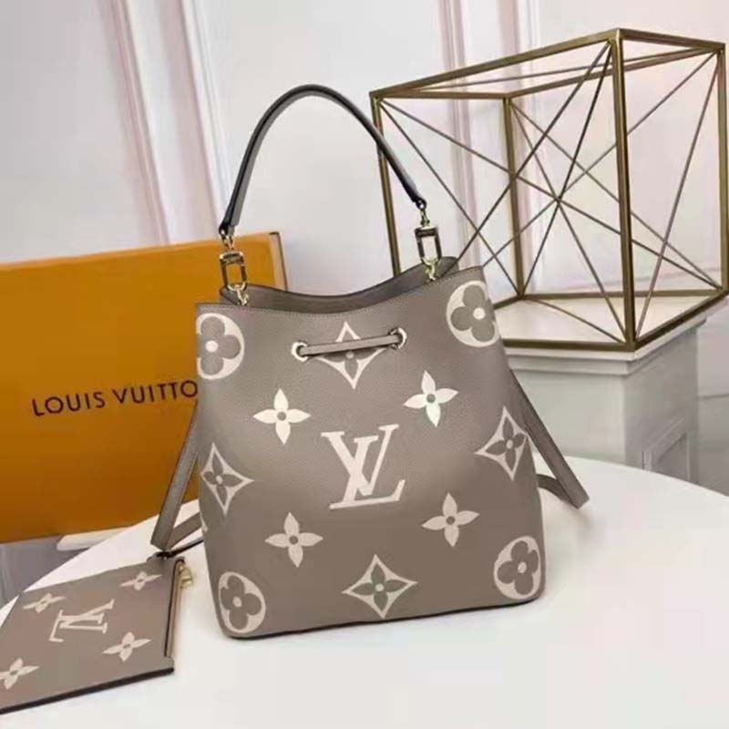 Louis Vuitton LV Women NéoNoé MM Bucket Bag Cream Embossed Grained Cowhide Leather