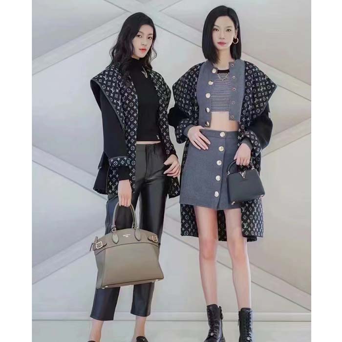 Louis Vuitton LV Women Lock It MM Earth Taurillon Leather Smooth Calfskin Calf Leather