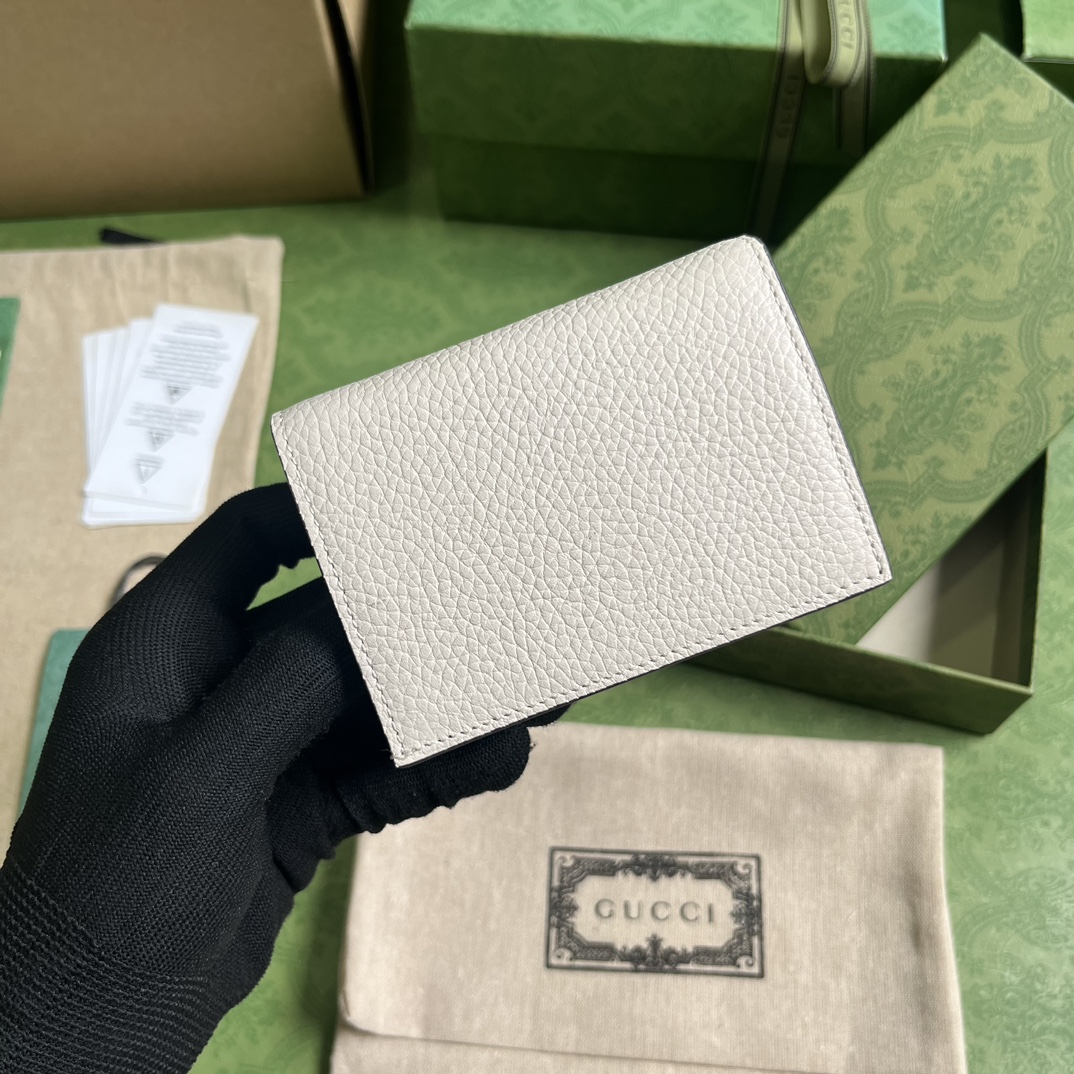 Gucci Unisex GG Wallet Interlocking G Python Bow Light Pink Leather Moiré Lining