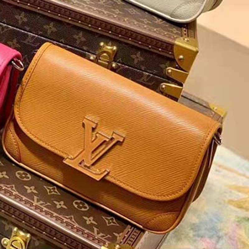 Louis Vuitton LV Women Buci Crossbody Brown Epi Grained Smooth Cowhide Leather